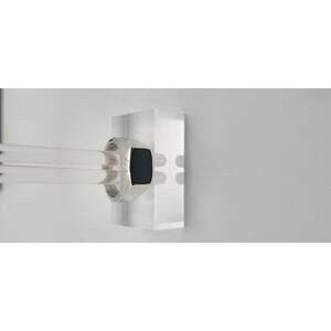 Men's Sterling 925 Silver Signet Ring With Black Onyx Size 8.5